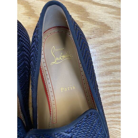 Christian Louboutin Dandelion Loafer Men's 8 Blue Slip On Low Top Almond Toe B36 - Picture 4 of 9